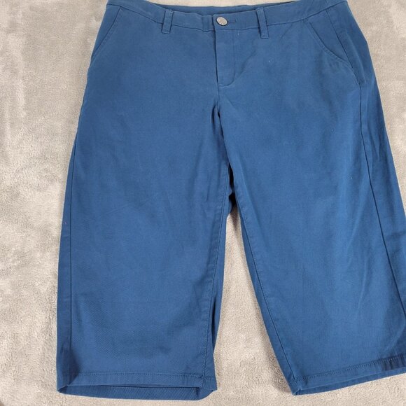 Lane Bryant Womens Pants 16 Capri Blue Zip Fly Lightweight Cotton Blend BLU41E - Picture 4 of 9